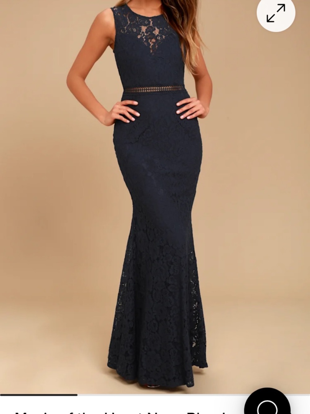 Lulus Music of the Heart Navy Blue Lace Maxi Dress NWT Size Medium
